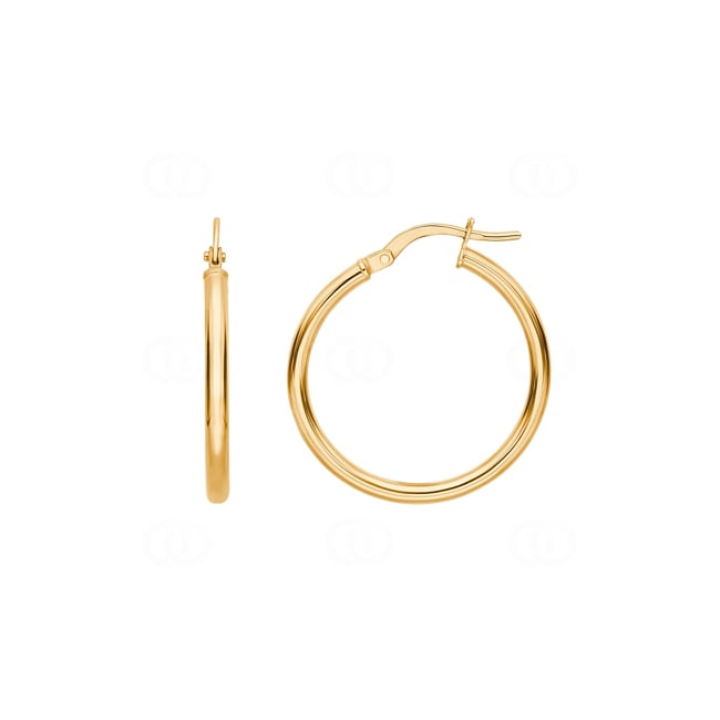 Hoop Earrings 375/9 K Yellow Gold 2.0mm Ø 20mm - 650067.5