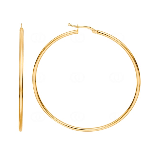 Hoop Earrings 375/9 K Yellow Gold 2.0mm Ø 50mm - 650067.11