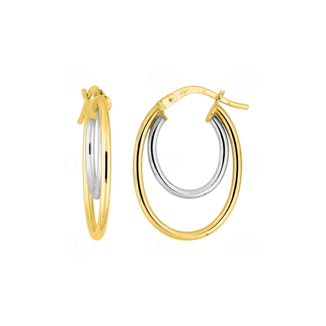 Hoop Earrings 375/9 K Yellow Gold two-tone - 652006
