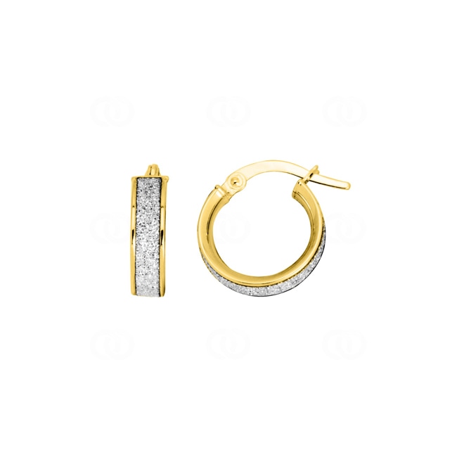 Créoles or jaune 375/9 ct avec Glitter Ø 10mm - 9K3415G