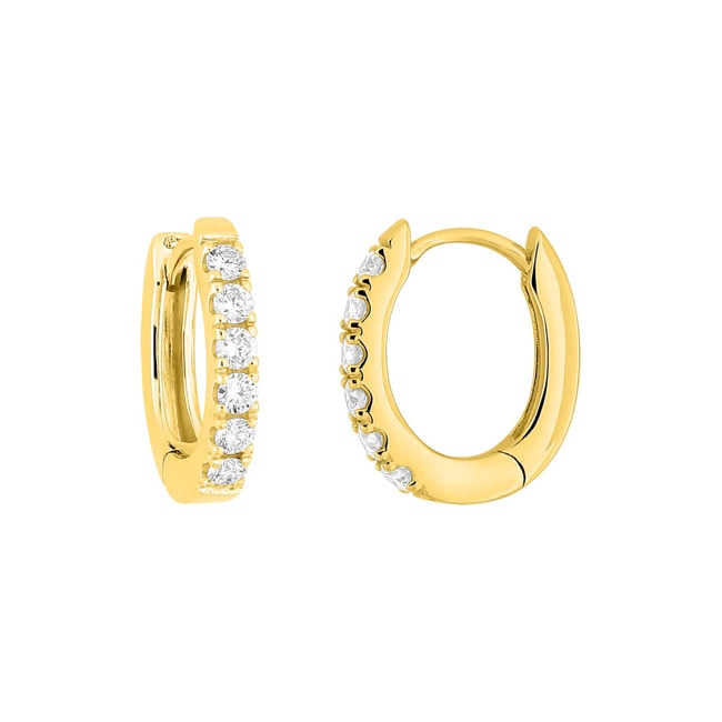 Creolen 375/9 K Gelbgold mit Lab Grown Diamanten 0.15 ct - 9KLGD080Y