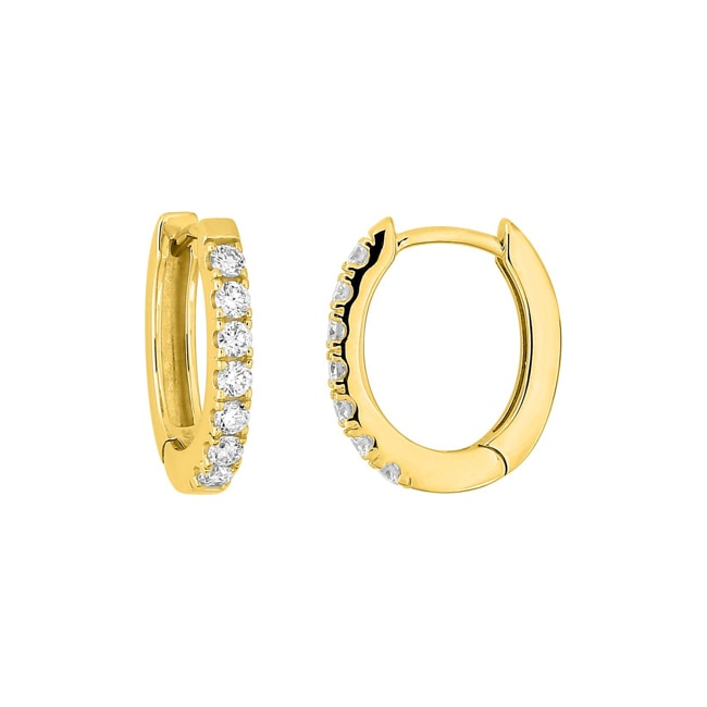 Creolen 375/9 K Gelbgold mit Lab Grown Diamanten 0.20 ct - 9KLGD186Y