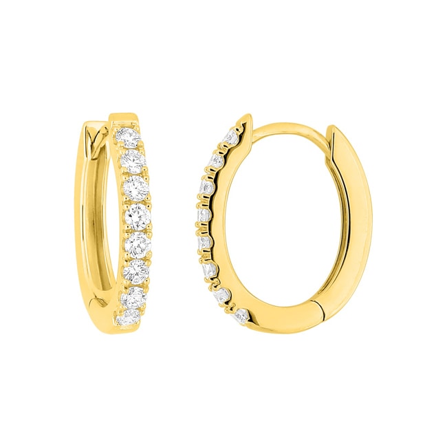 Creolen 375/9 K Gelbgold mit Lab Grown Diamanten 0.30 ct - 9KLGD081Y