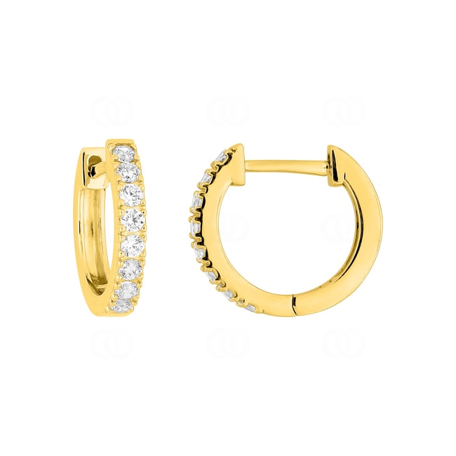 Créoles or jaune 375/9 ct avec zircones - 297424.Z0