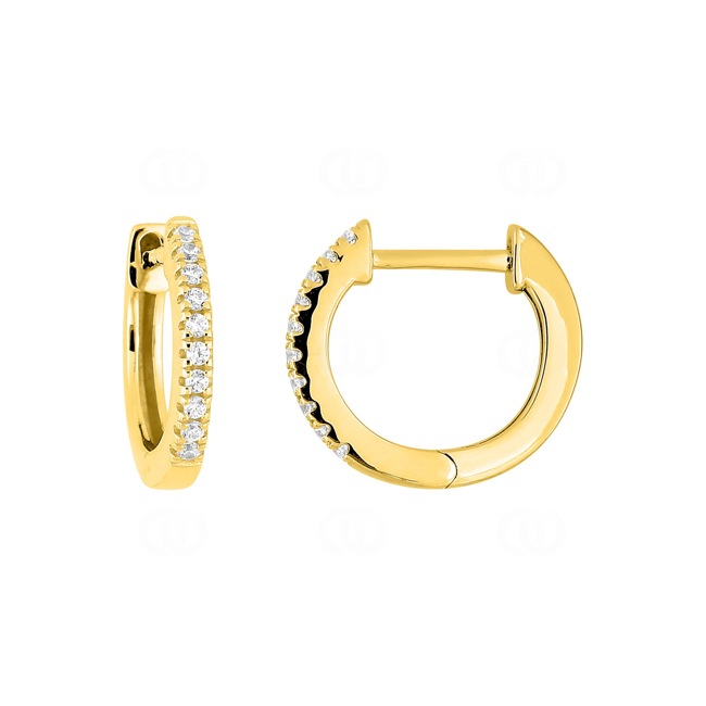 Créoles or jaune 375/9 ct avec zircones - 297432.Z0