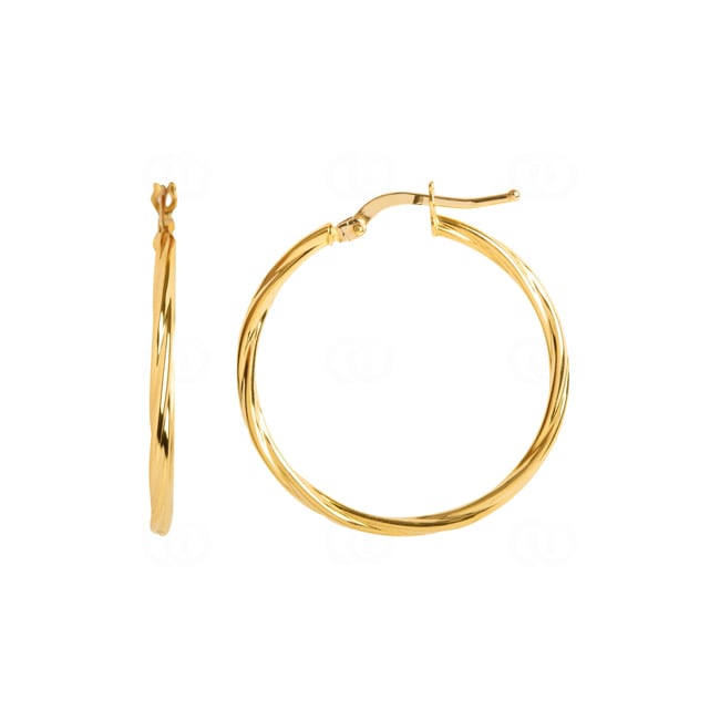 Creolen 375/9 K Gelbgold verdreht 2.0mm Ø 25mm - 650003.6