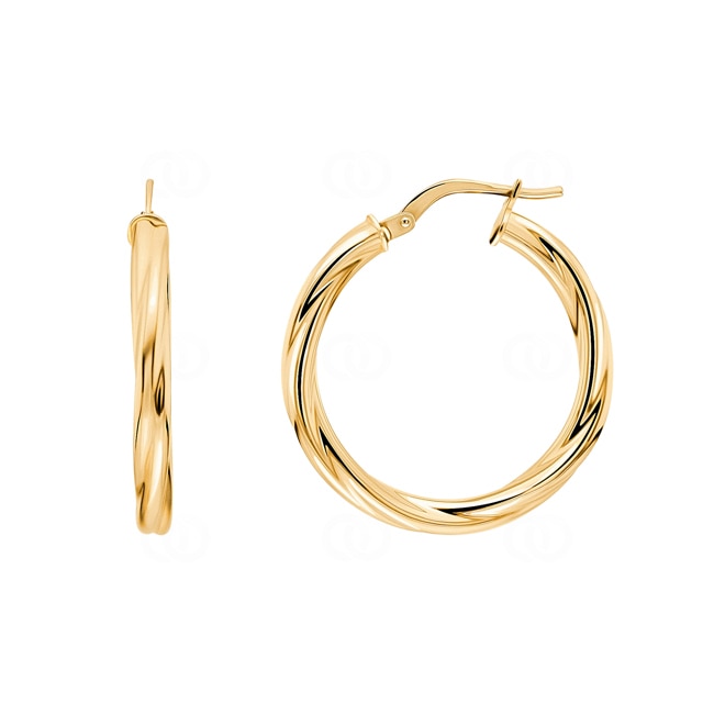 Créoles or jaune 375/9 ct torsadé 3.0mm Ø 30mm - 650070.4