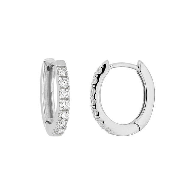 Creolen 375/9 K Weissgold mit Lab Grown Diamanten 0.20 ct - 9KLGD186W