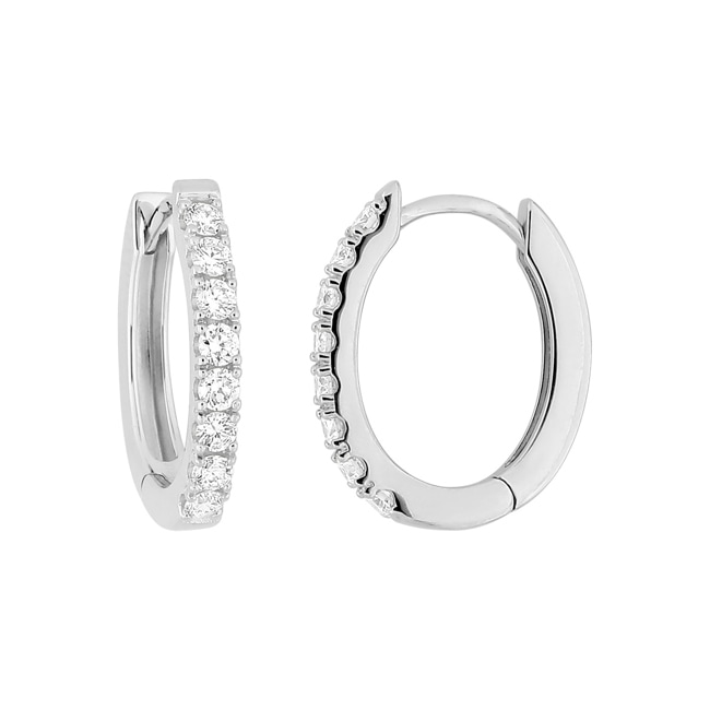 Creolen 375/9 K Weissgold mit Lab Grown Diamanten 0.30 ct - 9KLGD081W