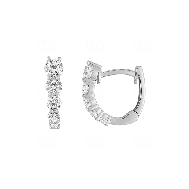 Créoles or gris 375/9 ct avec zircones - 29PA724GZ
