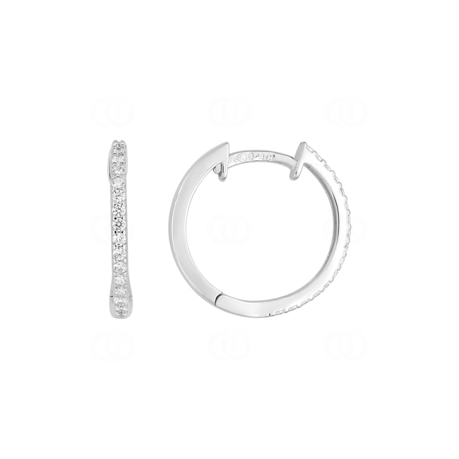 Créoles or gris 375/9 ct avec zircones - 297157.Z1