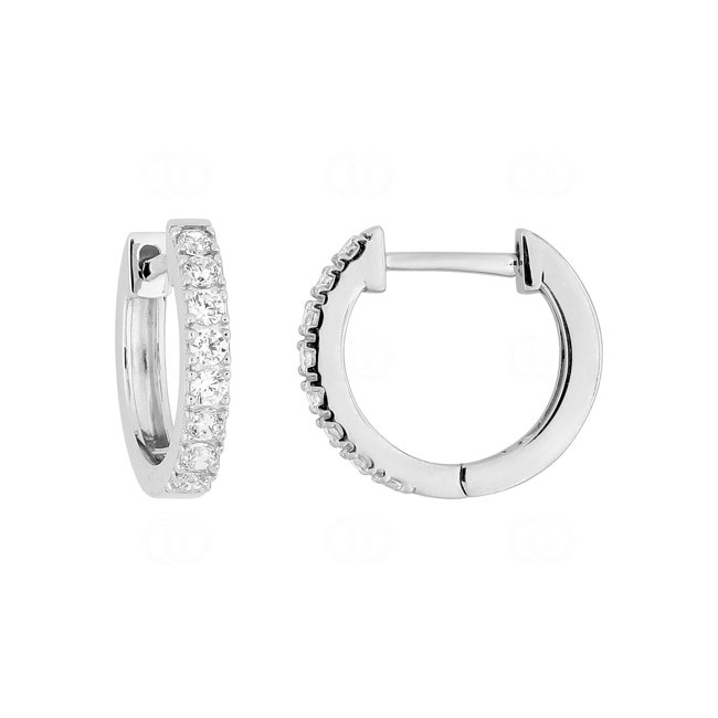 Créoles or gris 375/9 ct avec zircones - 297424.Z1