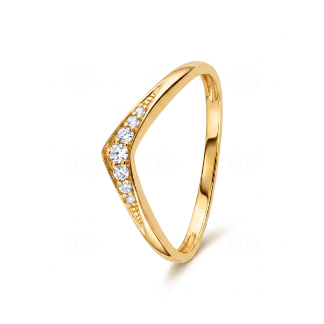 Bague or jaune 375/9 ct avec zircones - 09SA840JZ