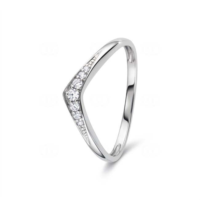 Bague or gris 375/9 ct avec zircones - 09SA840GZ