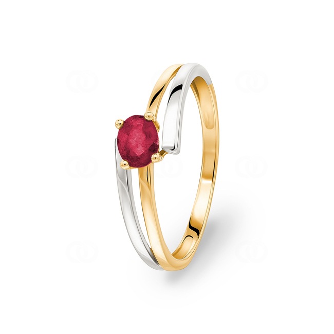 Bague or bicolore 750/18 ct avec rubis - GZB23BR