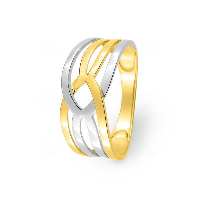 Damenring 750/18 K Gelbgold bicolor - 1.7112.03