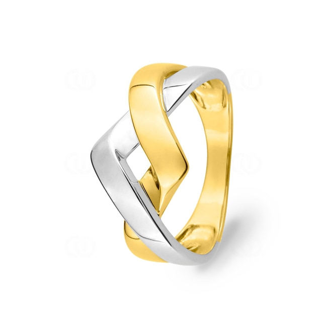 Bague or jaune 750/18 ct bicolore - 1.7114.03
