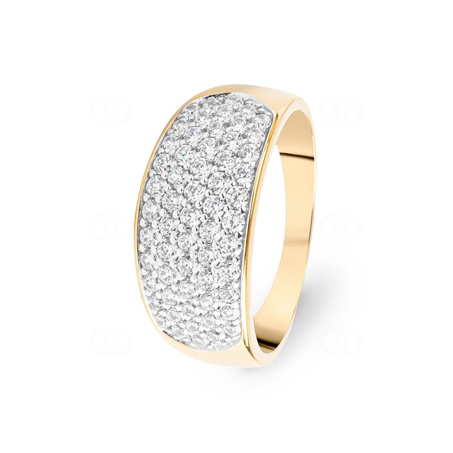 Ring 750/18 K Gelbgold bicolor Fantasie mit Zirkonia - 1.4400.Z3