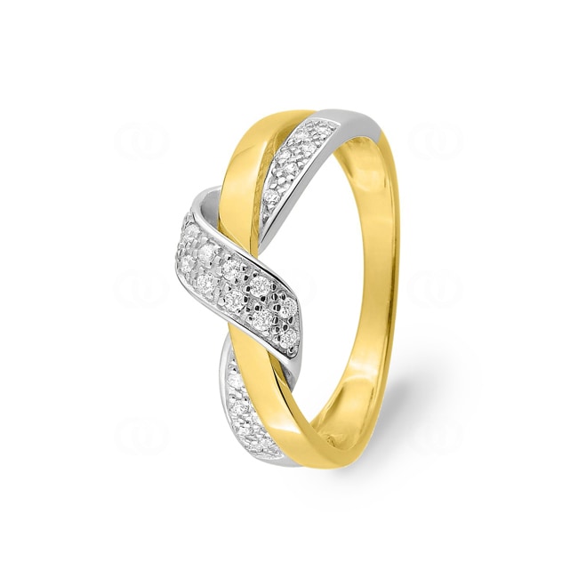 Ring 750/18 K Gelbgold bicolor mit Zirkonia - 1.7185.Z2