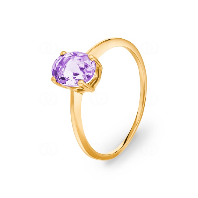 Ring 750/18 K Yellow Gold with oval Amethyst - 1744A