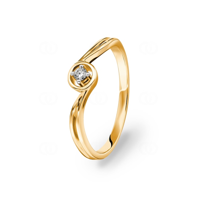 Ring 750/18 K Yellow Gold with Diamond 0.04 ct H/si - RI-38007-GG