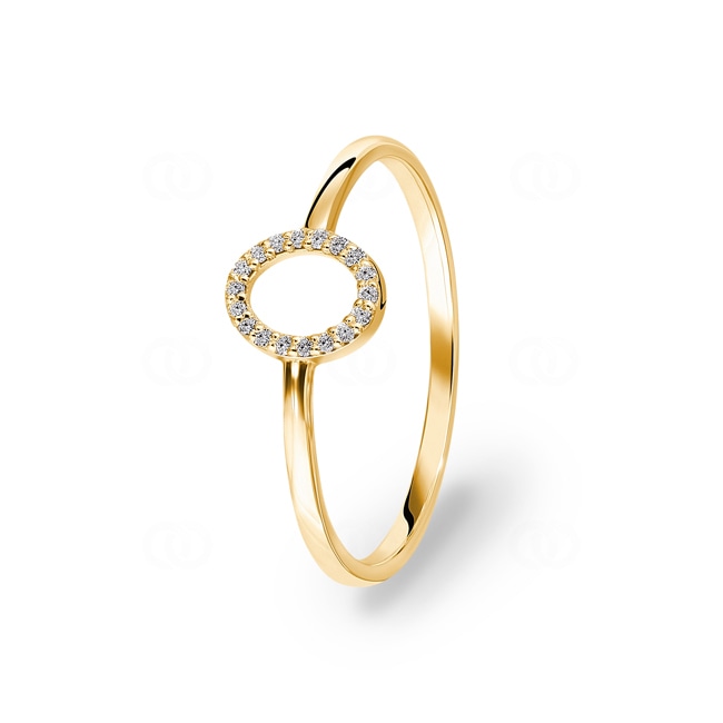 Ring 750/18 K Yellow Gold with Diamonds 0.04 ct H/si - RO14GG