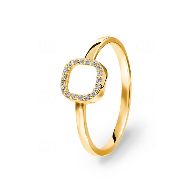 Bague or jaune 750/18 ct avec diamants 0.04ct H/si - RO7GG