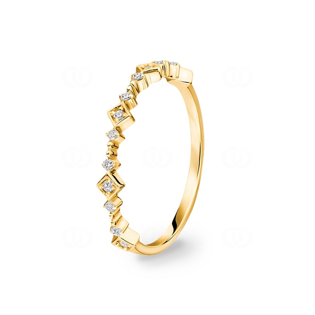 Bague or jaune 750/18 ct avec diamants 0.07ct H/si - RO24GG