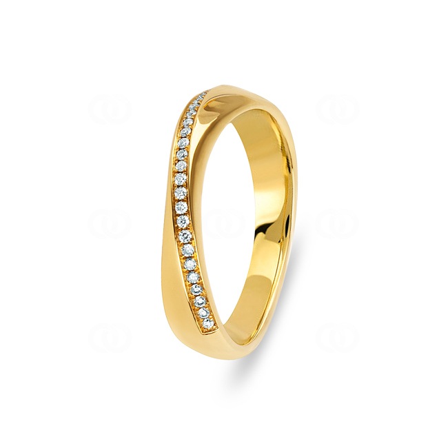 Ring 750/18 K Yellow Gold with Diamonds 0.10 ct H/si Ø 56 - PR9865/1