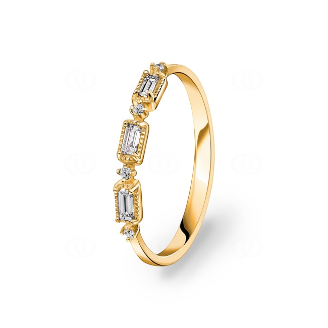 Ring 750/18 K Yellow Gold with Diamonds 0.14 ct H/si - CG010