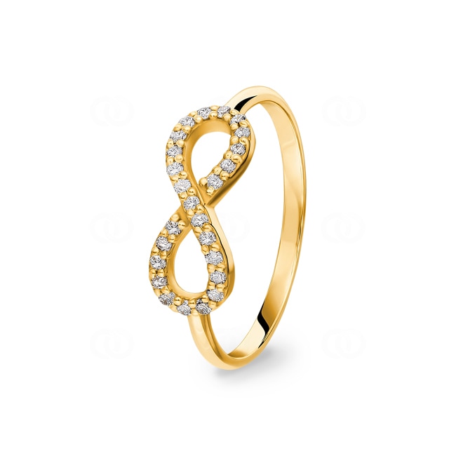 Ring 750/18 K Yellow Gold Infinity with Diamonds 0.14 ct H/si - RO31GG