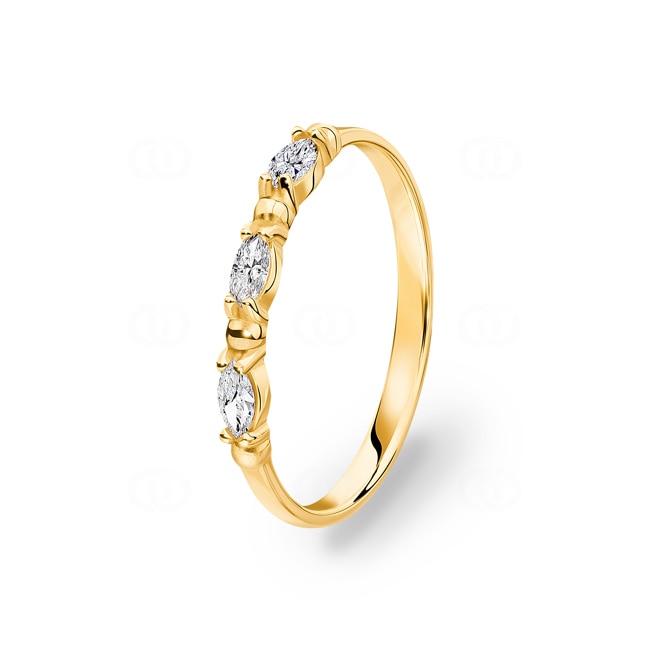 Damenring 750/18 K Gelbgold mit Diamanten 0.17 ct H/si - RO27GG