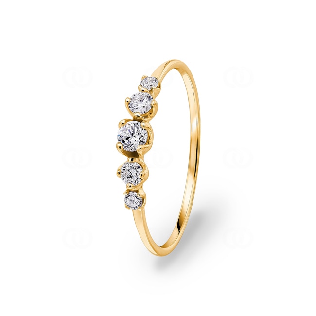 Bague or jaune 750/18 ct avec diamants 0.25 ct H/si - CG009