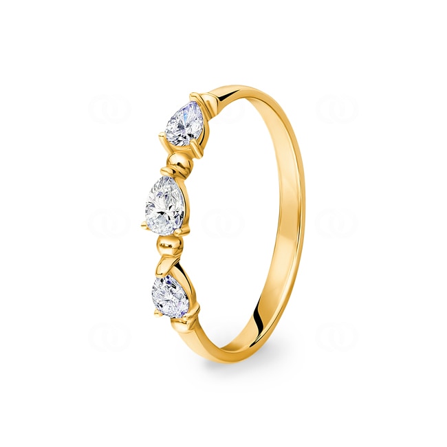 Damenring 750/18 K Gelbgold mit Diamanten 0.28 ct H/si - RO28GG