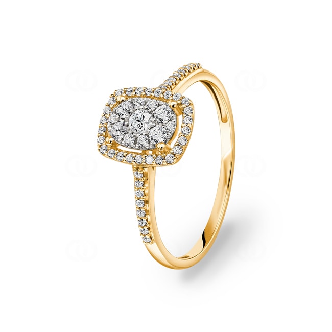 Damenring 750/18 K Gelbgold mit Diamanten 0.30ct H/si Damenring 750/18 K Gelbgold mit Diamanten 0.30ct H/si - RI-55311-GG