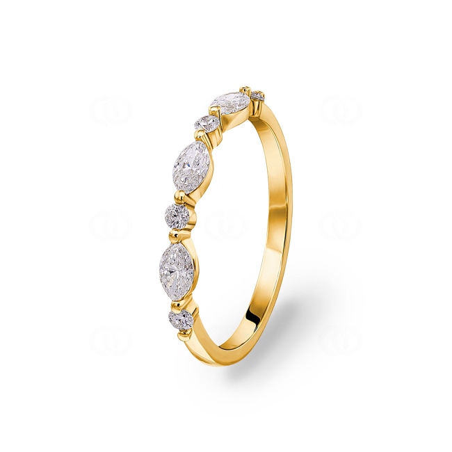 Damenring 750/18 K Gelbgold mit Diamanten 0.42 ct H/si - CG001