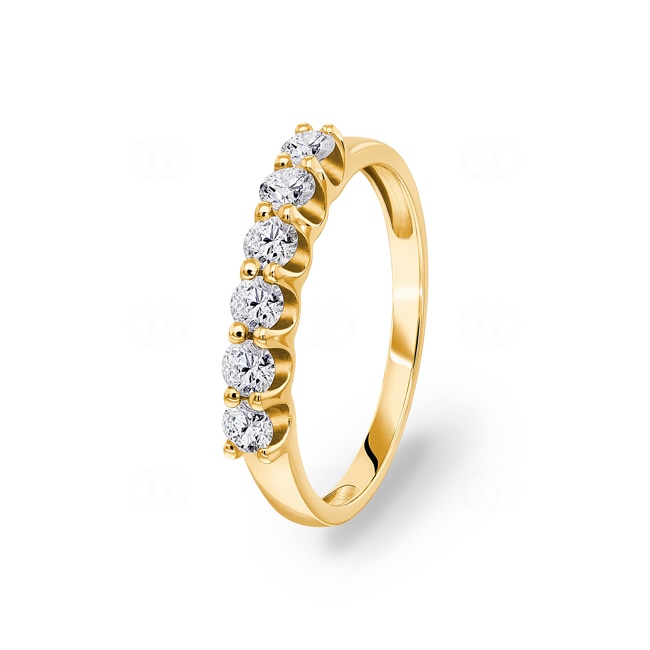 Damenring 750/18 K Gelbgold mit Diamanten 0.50 ct H/si - RI-69319-GG