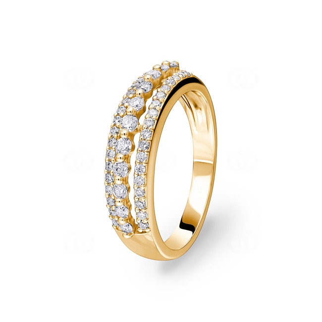 Ring 750/18 K Gelbgold mit Diamanten 0.59 ct H/si by CHRISTIAN - RI-097260-GG