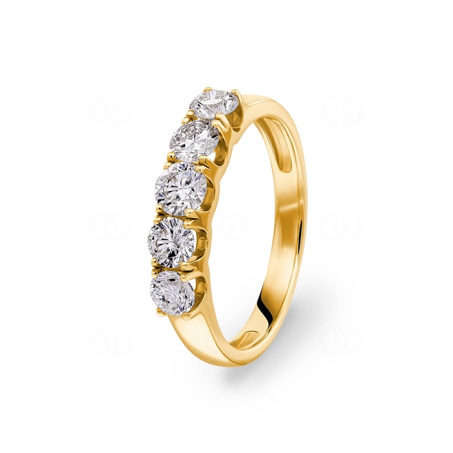 Damenring 750/18 K Gelbgold mit Diamanten 1.00 ct H/si - RI-69614-GG