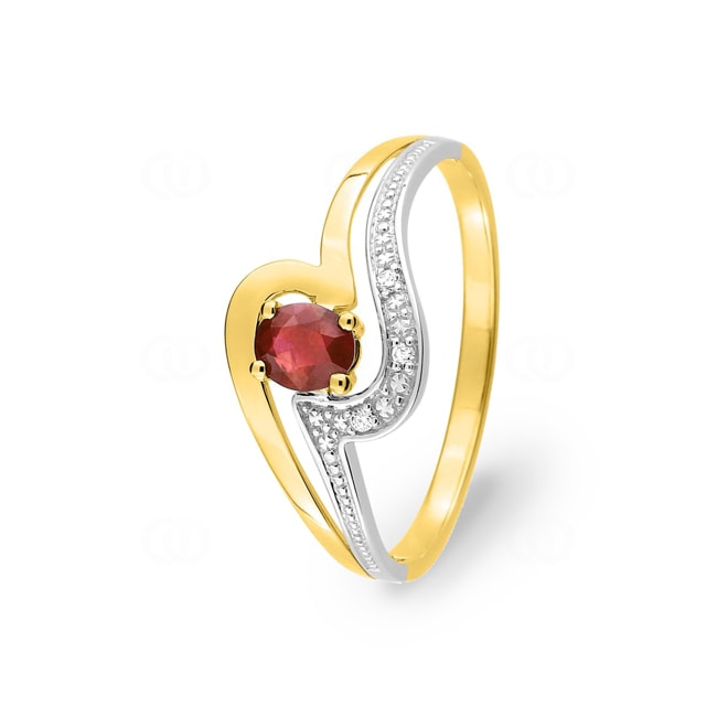 Ring 750/18 K Yellow Gold with Ruby 0.47ct. and Diamonds 0.01ct. - MK008BRB5