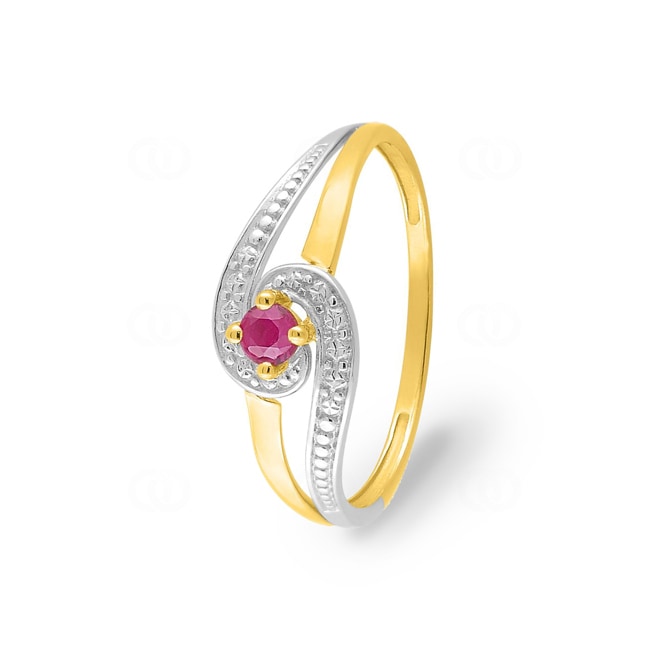Damenring 750/18 K Gelbgold mit Rubin - 08PT48BR