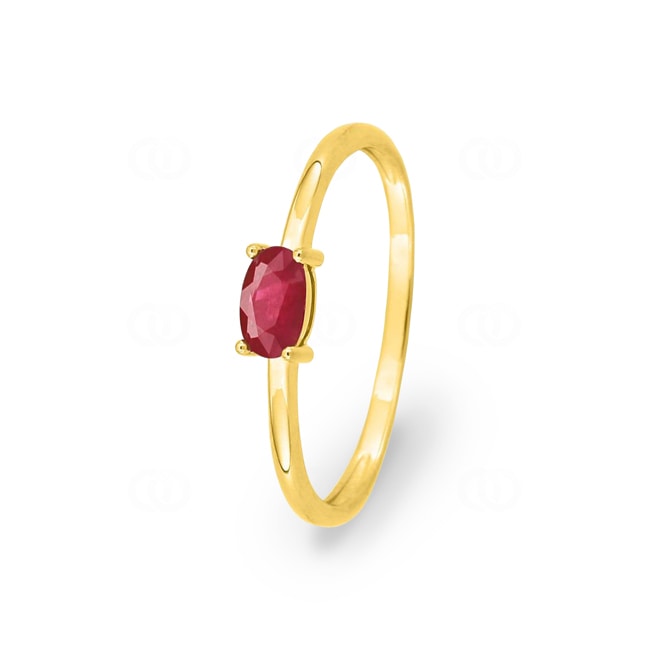 Bague or jaune 750/18 K avec rubis ovale - 1.7522.R0