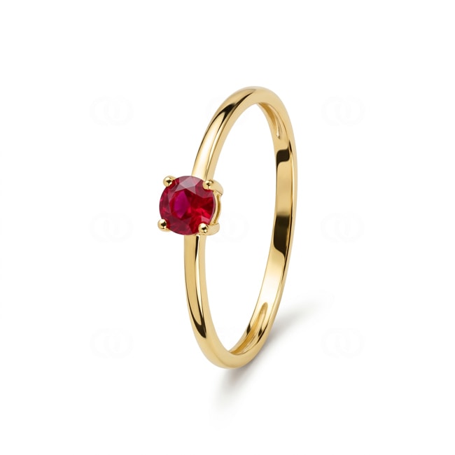 Ring 750/18 K Yellow Gold with round Ruby - 1.7458.R0
