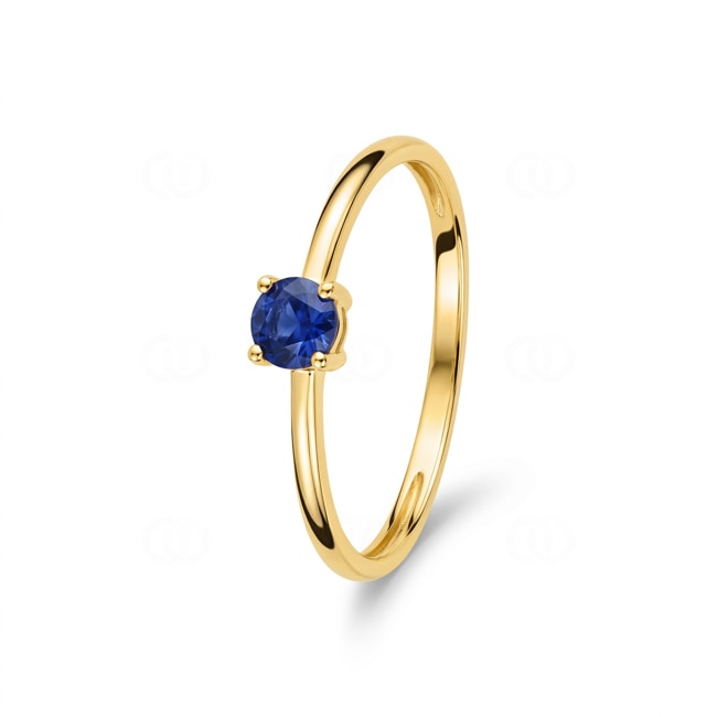 Damenring 750/18 K Gelbgold mit Saphir rund - 1.7458.S0