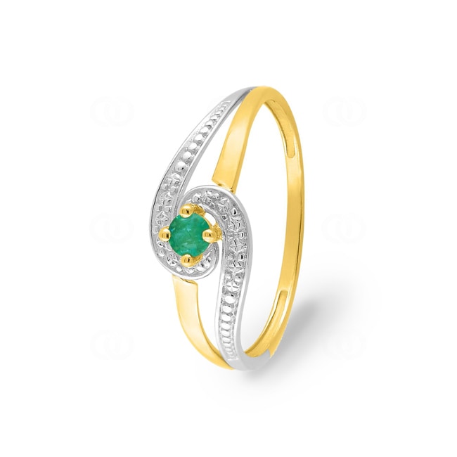 Damenring 750/18 K Gelbgold mit Smaragd - 08PT48BE