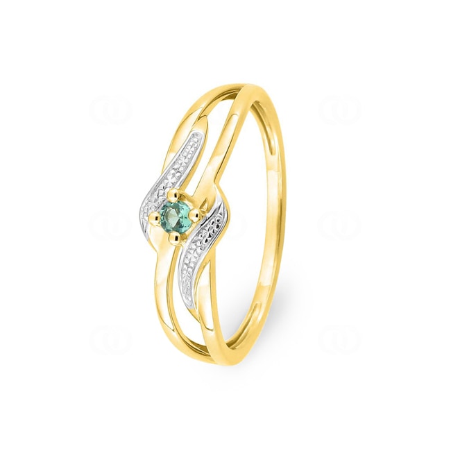 Damenring 750/18 K Gelbgold mit Smaragd - 1713E