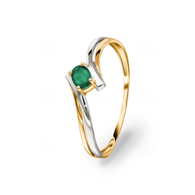 Bague or jaune 750/18 ct avec émeraude - GK006BE