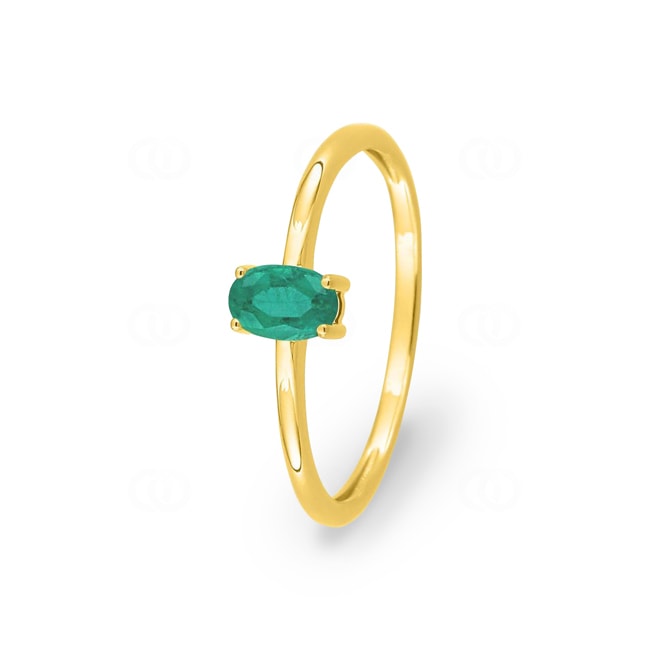 Ring 750/18 K Yellow Gold with oval Emerald - 1.7520.E0