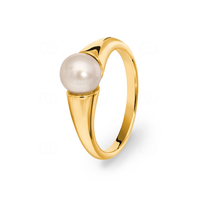 Bague or jaune 750/18 ct avec perle de culture d'eau douce Ø 54 - PR8770/01