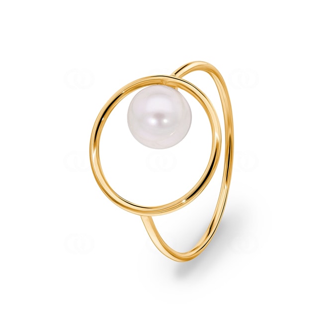 Bague or jaune 750/18 ct avec perle de culture d'eau douce Ø 6mm - 1.7157.P0